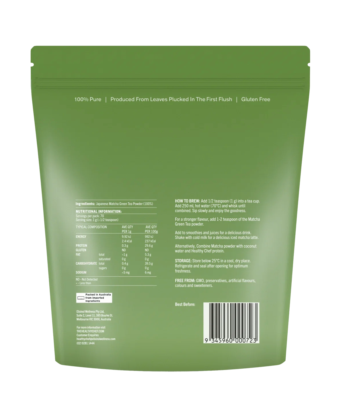 The Healthy Chef Organic Matcha Tea